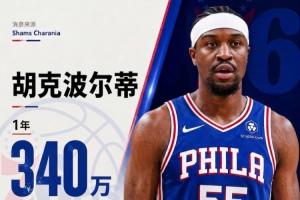 我也是冠军中锋!Shams:胡克波尔蒂1年340万加盟76人